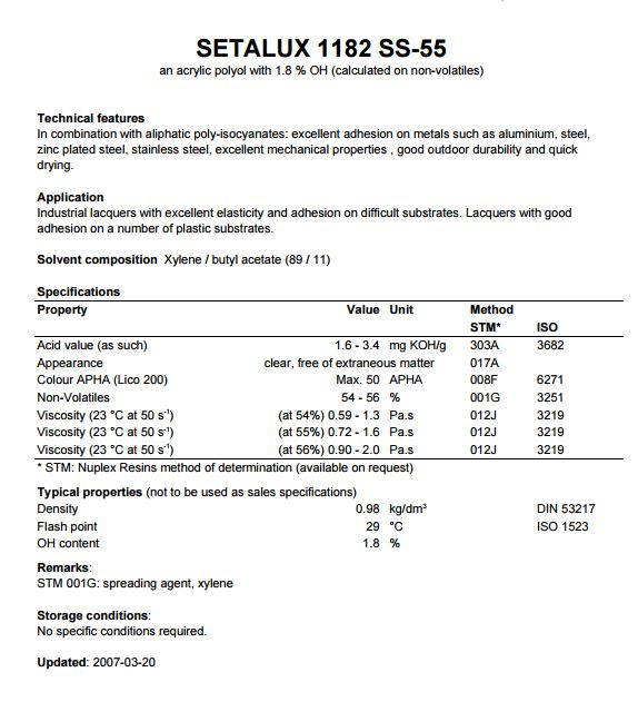 纽佩斯羟基丙烯酸树脂Setalux 1182