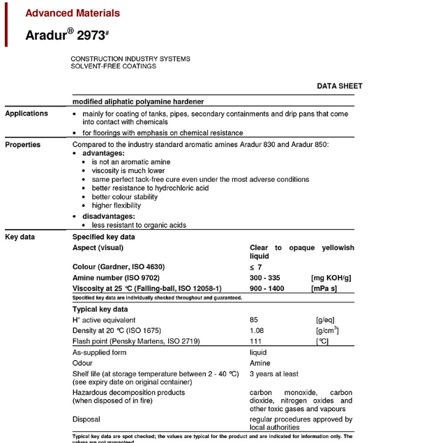 亨斯迈环氧改性胺固化剂   Aradur 2973