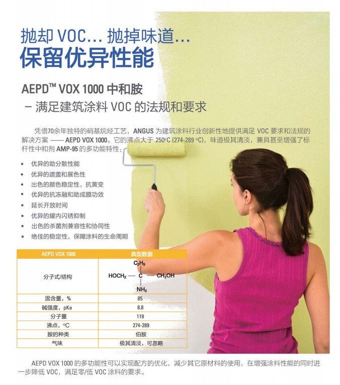 美国安格斯化学（ANGUS）AEPD VOX 1000 零VOC多功能PH中和剂