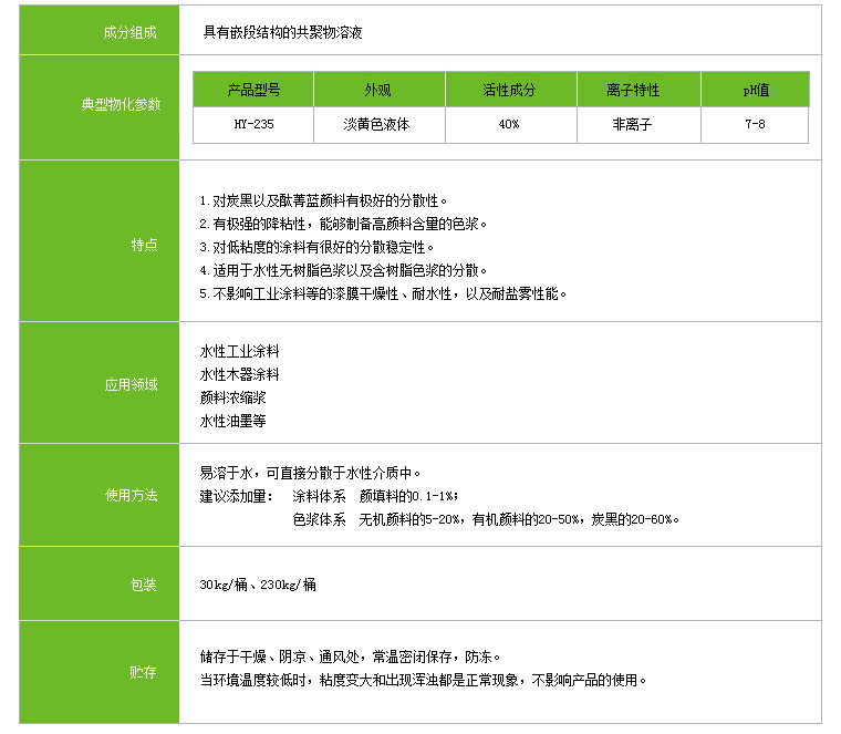 水性工业漆分散剂 水性工业漆分散剂
