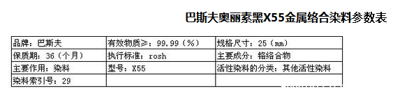 德国巴斯夫金属络合染料奥丽素黑X55(汽巴RLI)