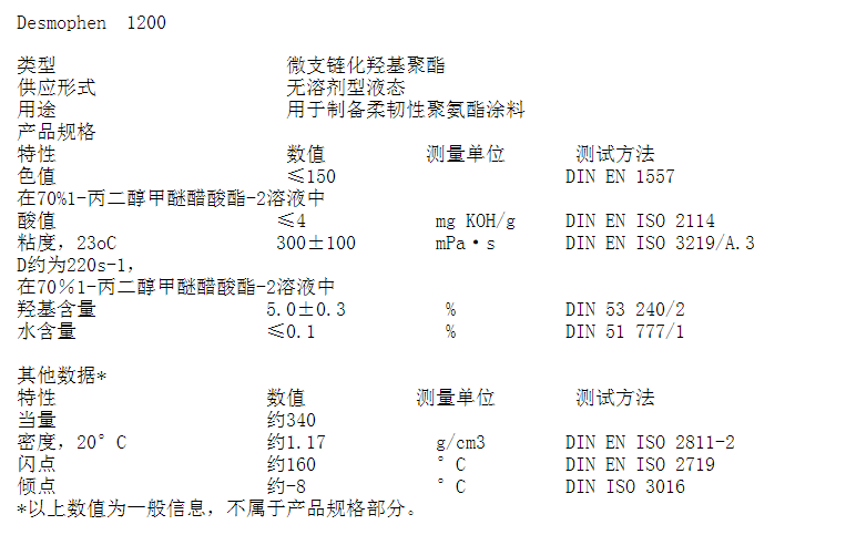 科思创（ ）聚酯树脂 Desmophen 1200
