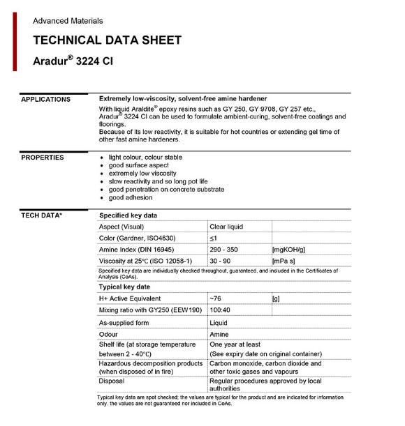 亨斯迈环氧改性胺固化剂   Aradur 3224
