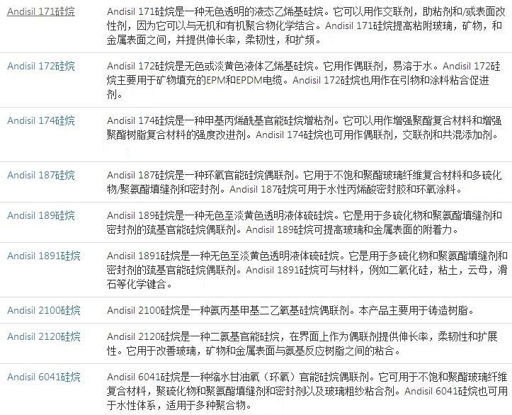 美国AB特种有机硅环氧官能硅烷偶联剂Andisil® 187