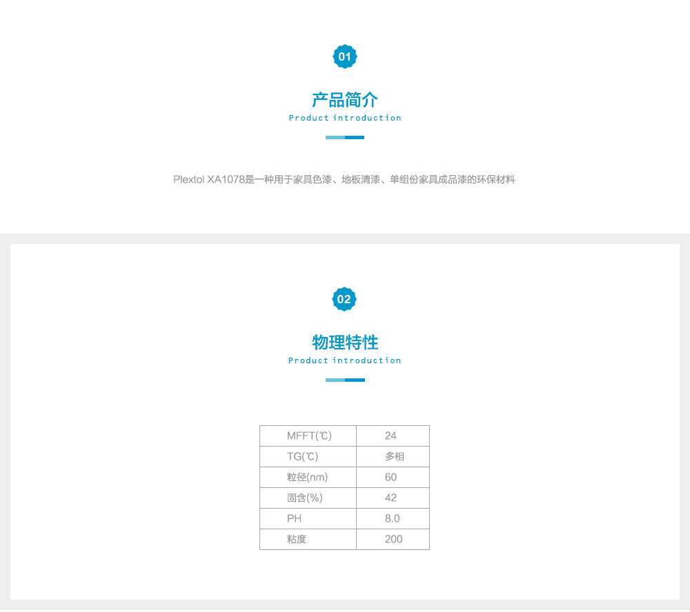 英国昕特玛 纯丙乳液 Plextol XA1078