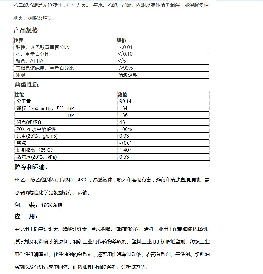 印度INDIA ECS 乙二醇乙醚