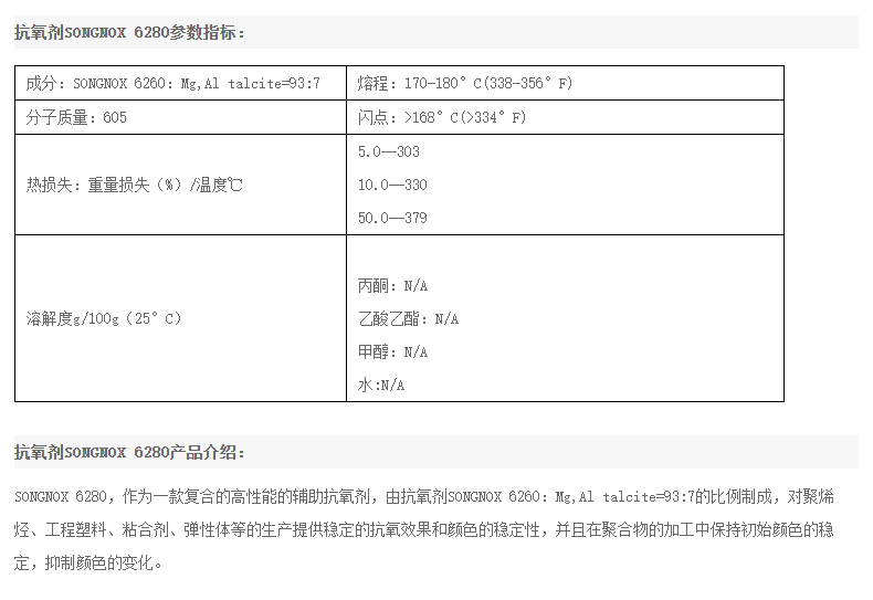 韩国松原抗氧剂SONGNOX  6280