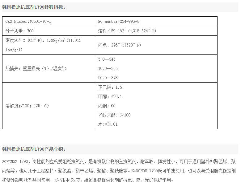 韩国松原抗氧剂SONGNOX  1790