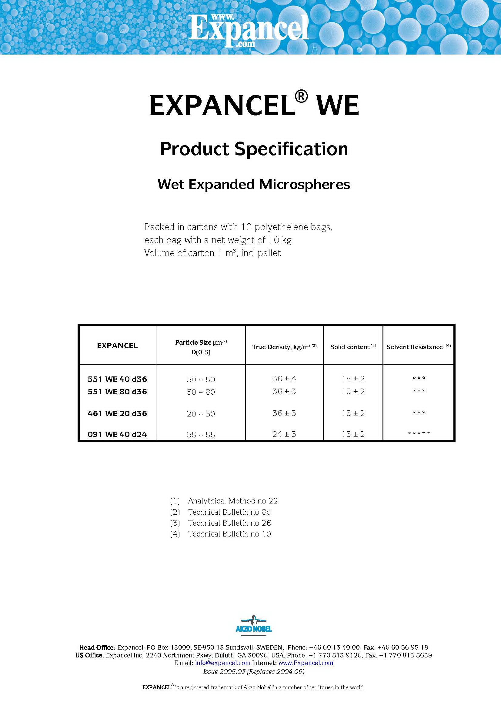 已发泡水性EXPANCEL发泡球发泡粉461WE20d36