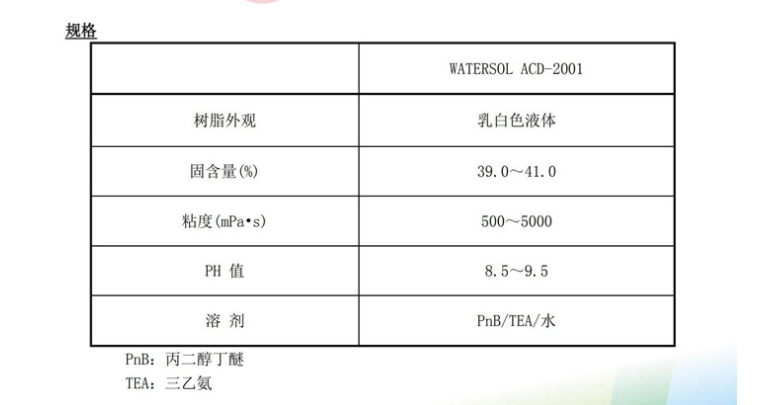 DIC 水性丙烯酸树脂 水性烤漆 ACD-2001 高光 耐污 通用