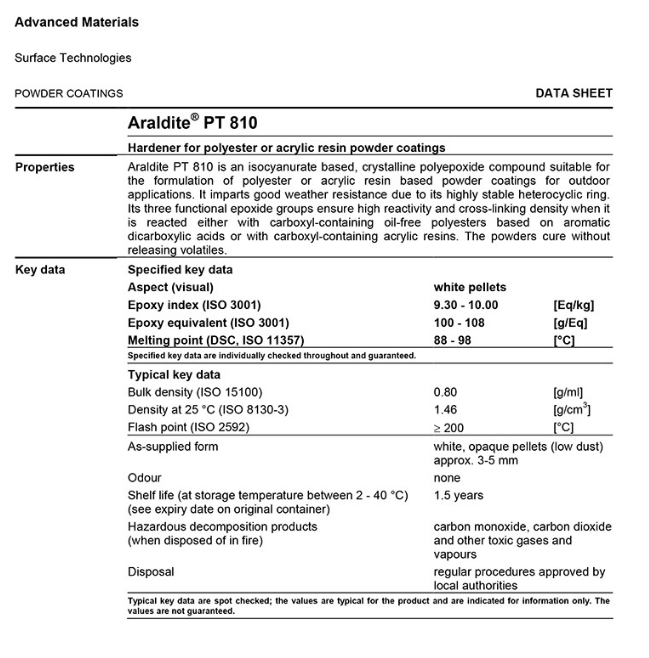 亨斯迈 户外粉末涂料交联剂PT 810