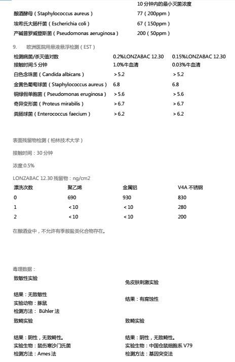 瑞士龙沙杀菌防腐剂 除螨剂 Lonzabac12