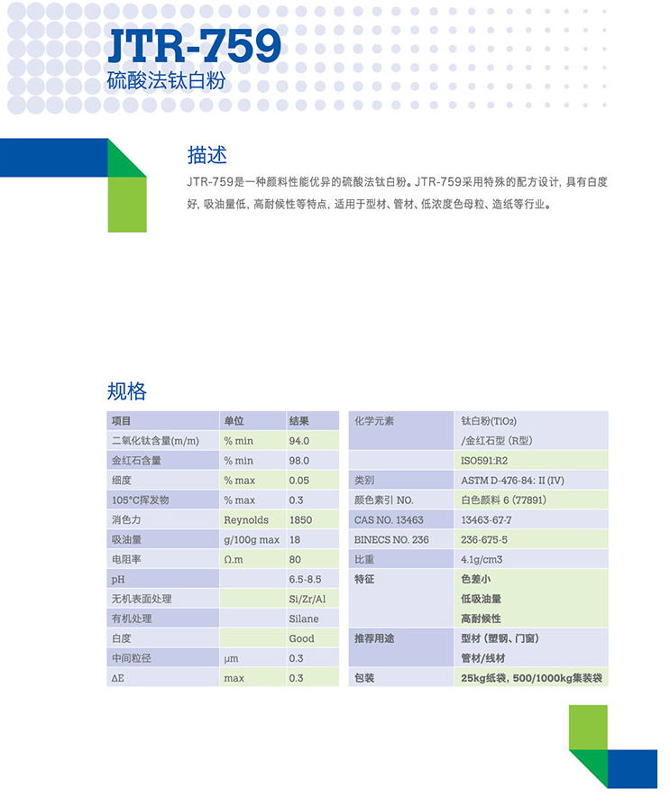 上海久塔 钛白粉JTR-759
