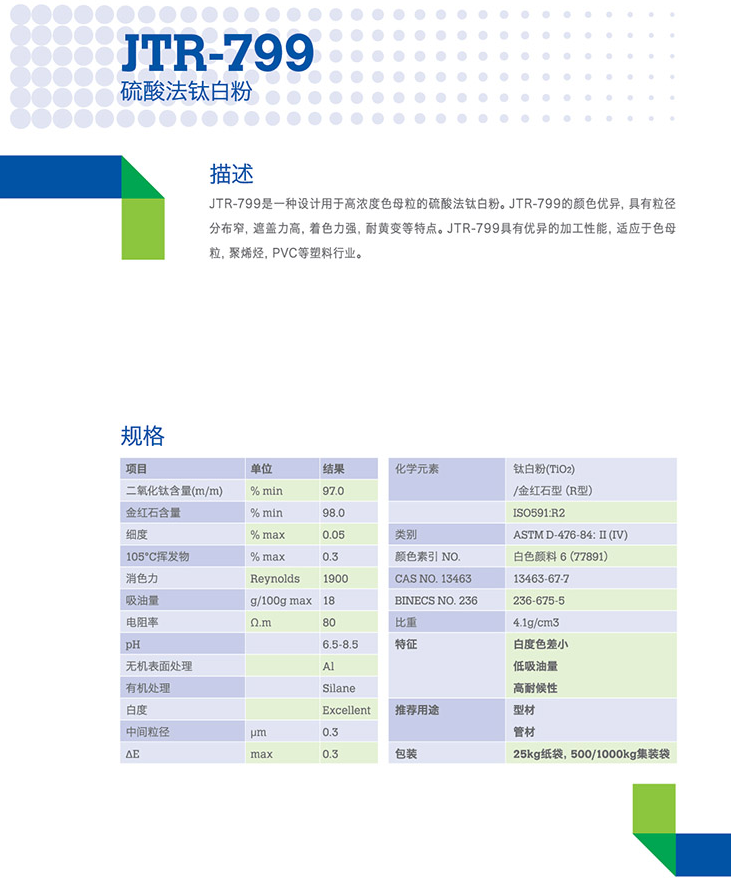 上海久塔 钛白粉JTR-799