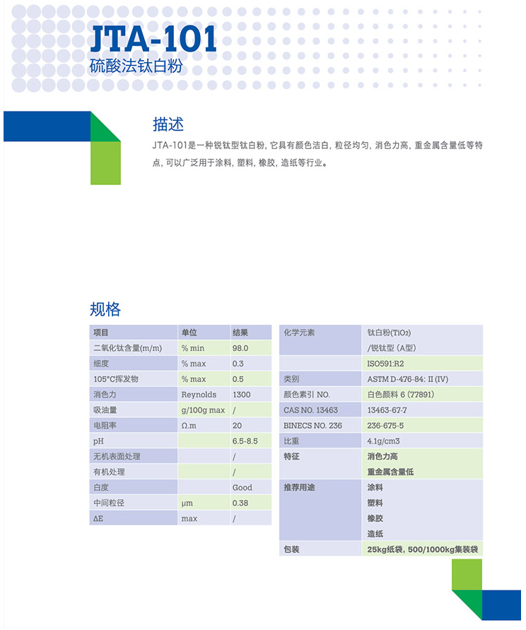 上海久塔 钛白粉JTA-101