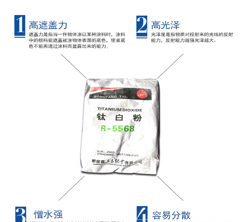 供货批发攀钢东方钛业二氧化钛5568塑料用白度佳金红石型钛白粉
