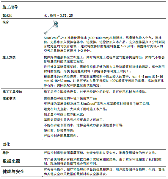 瑞士西卡水泥基灌浆料SikaGrout214