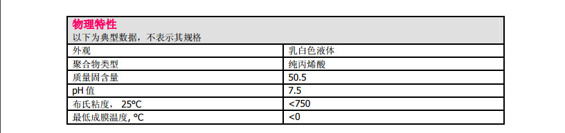 陶氏百历摩纯丙乳液PRIMAL™ AC-8556