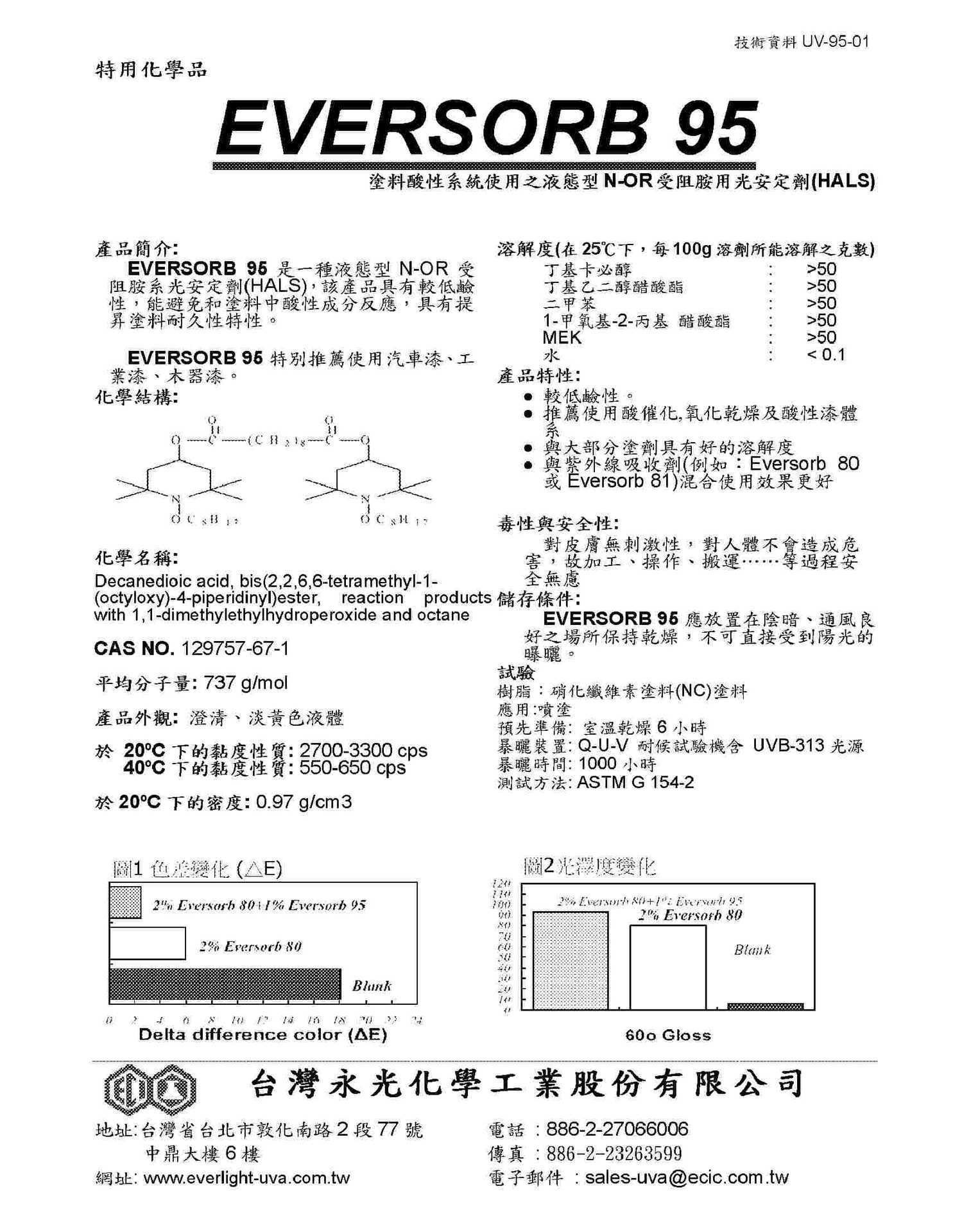 y光 EVERSORB 95 液态型受阻胺系光稳定剂(HALS)