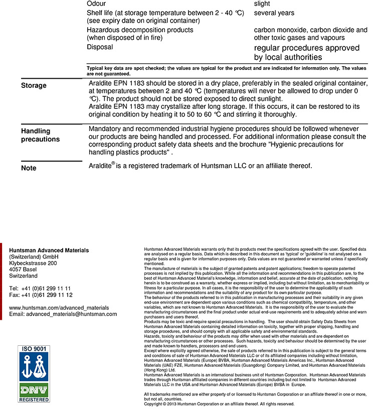 亨斯曼多功能环氧树脂EPN 1183