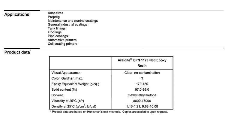 亨斯曼多功能环氧树脂EPN 1179