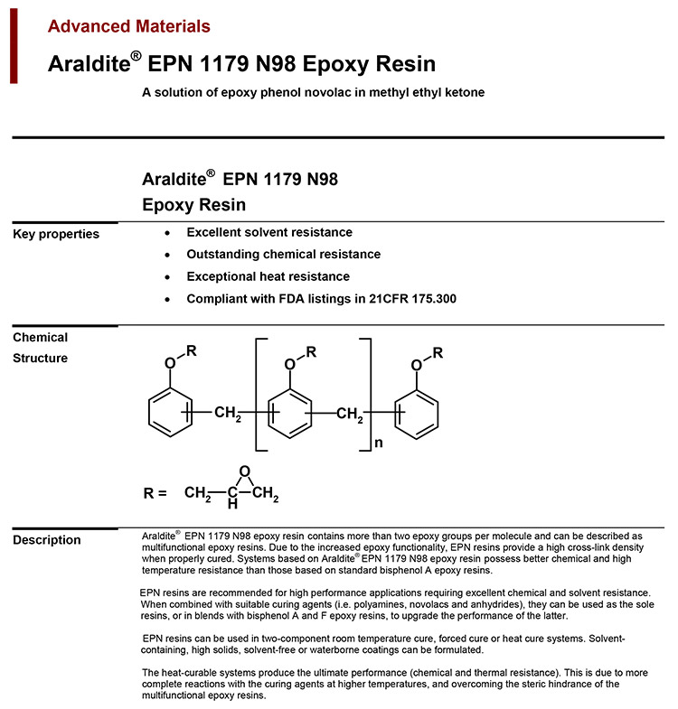 亨斯曼多功能环氧树脂EPN 1179